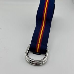 Polo Ralph Lauren Classic Stripe Grosgrain Ribbon D-Ring Belt Navy Mens 40"